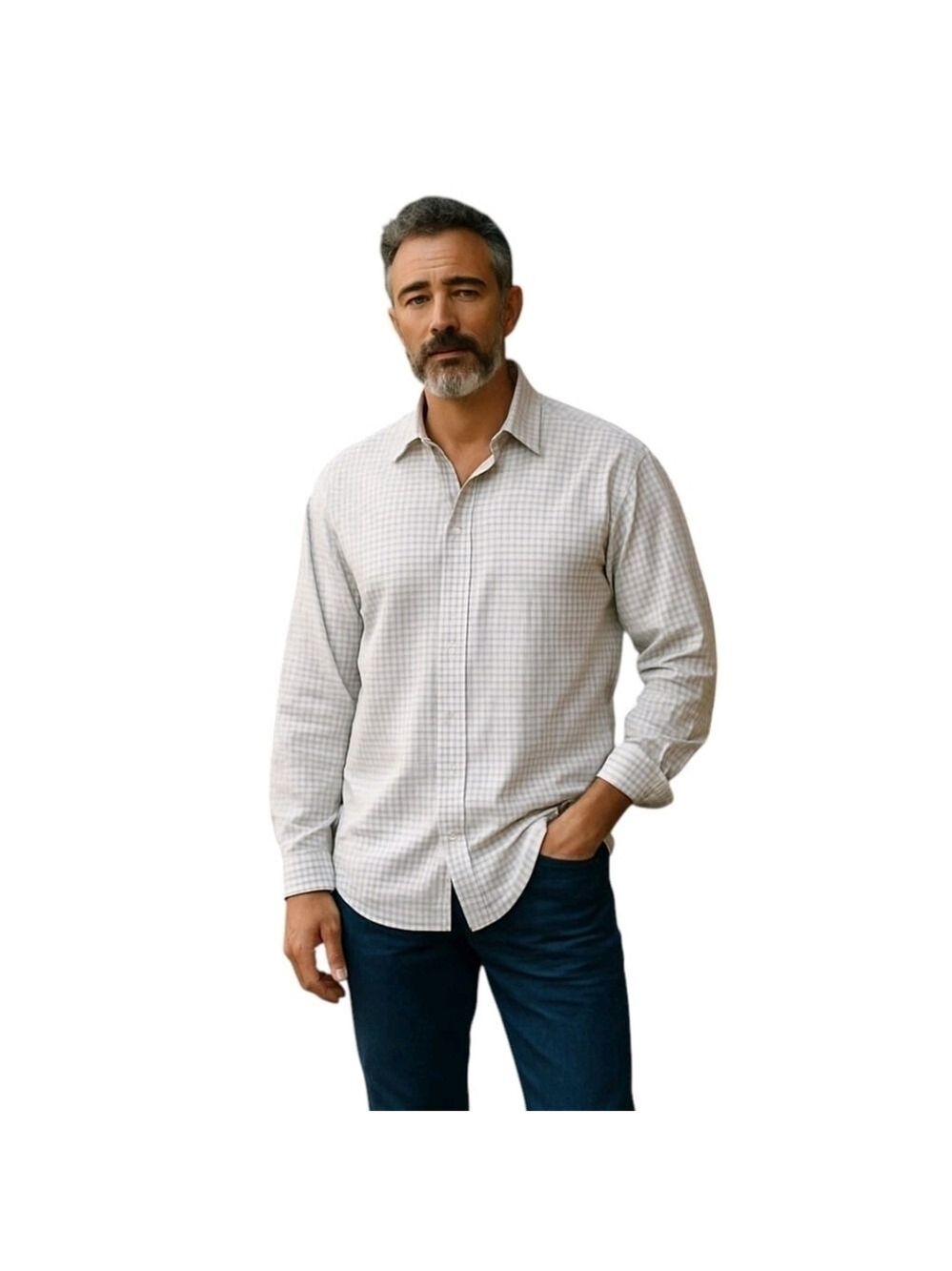 JOS. A. Bank Traveler Collection Button Down Dress Shirt Size 16-1/2 - 37 Large